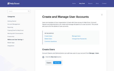 Create and Manage User Accounts - Help Scout Support