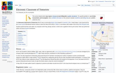 Electronic Classroom of Tomorrow - Wikipedia