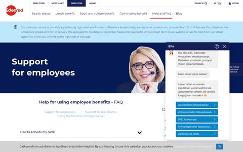 Edenred customer service and support for using employee ...