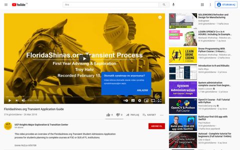 Floridashines.org Transient Application Guide - YouTube