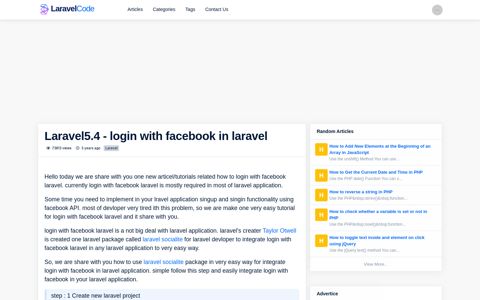 Laravel5.4 - login with facebook in laravel - Laravelcode