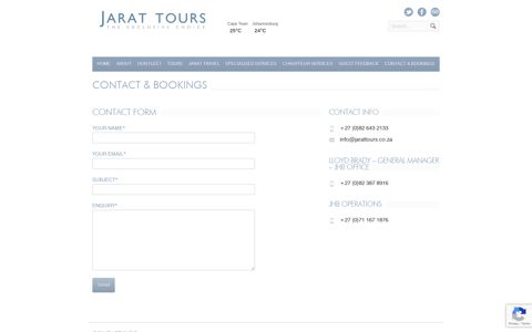 CONTACT & BOOKINGS | Jarat Tours