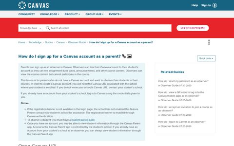 How do I sign up for a Canvas account as a parent? - Canvas ...