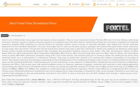 Best Foxtel Fiber Broadband Plans - Komparify