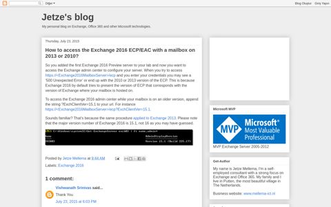 How to access the Exchange 2016 ECP/EAC ... - Jetze's blog