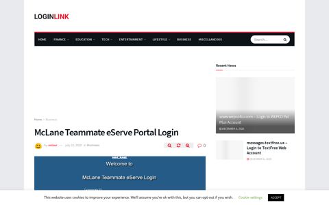 McLane Teammate eServe Portal Login - Login Link