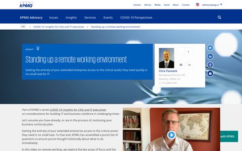 Standing up a remote working environment - KPMG Advisory