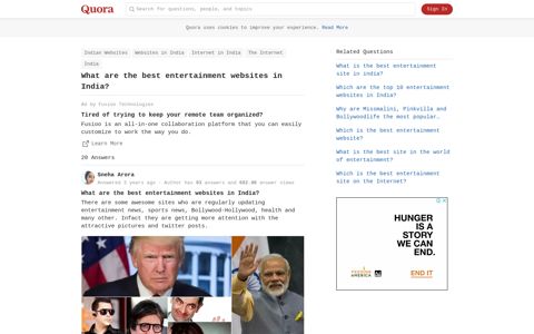 What are the best entertainment websites in India? - Quora
