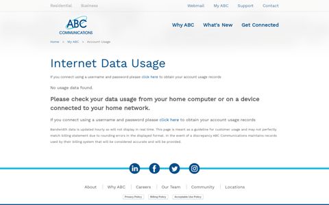 Internet Data Usage | ABC Communications