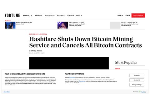 Hashflare Shuts Down Bitcoin Mining Service and Cancels ...
