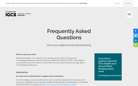 FAQs - IGCS xDigital 2020