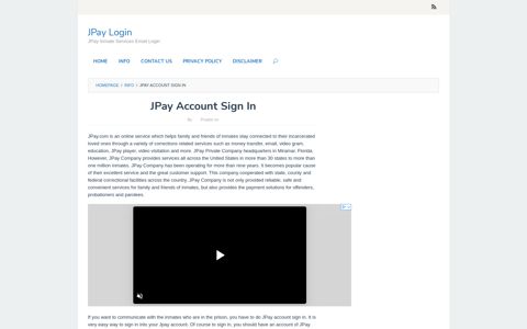 JPay Account Sign In | JPay Login