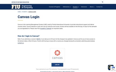 Canvas Login | Office of Distance Education