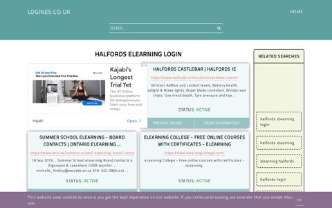 halfords elearning login - General Information about Login