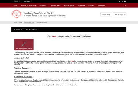 Community Web Portal - Hamburg Area School District