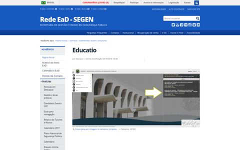 Educatio — Rede EaD - SEGEN - EAD Senasp