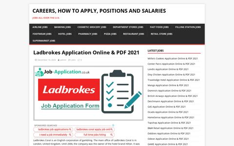 Ladbrokes Application Online & PDF 2020 | Careers, How to ...