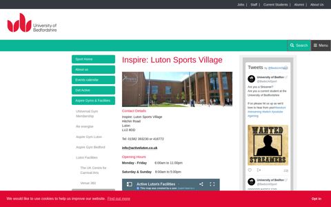 Inspire: Luton Sports Village - Sport Beds | University of ...