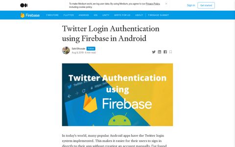 Twitter Login Authentication using Firebase in Android | by ...