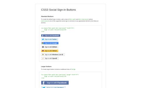 CSS3 Social Sign-in Buttons