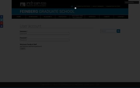 User account | Feinberg Graduate School