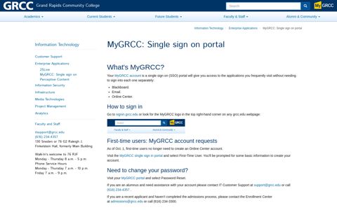 MyGRCC: Single sign on portal | Grand Rapids Community ...