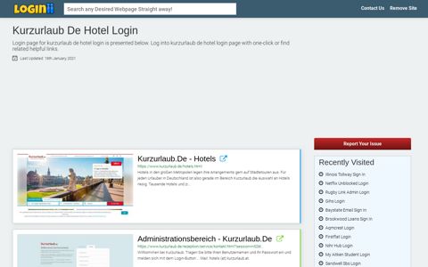 Kurzurlaub De Hotel Login - Loginii.com