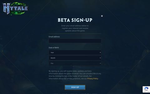 Beta Sign-up – Hytale