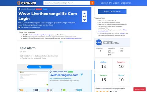 Www Livetheorangelife Com Login - Portal-DB.live