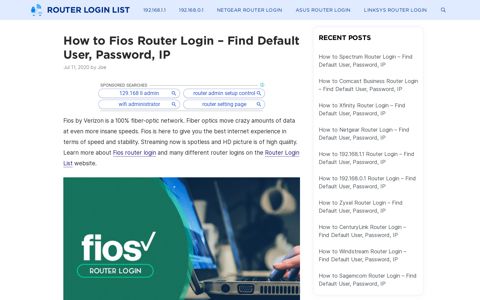 How to Fios Router Login - Find Default User, Password, IP