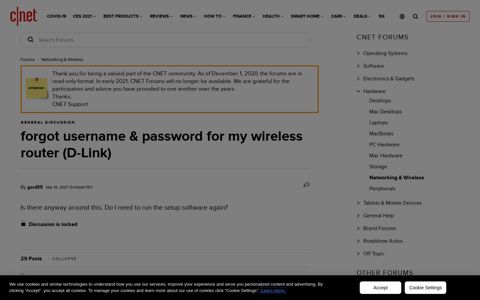 forgot username & password for my wireless router (D-Link ...
