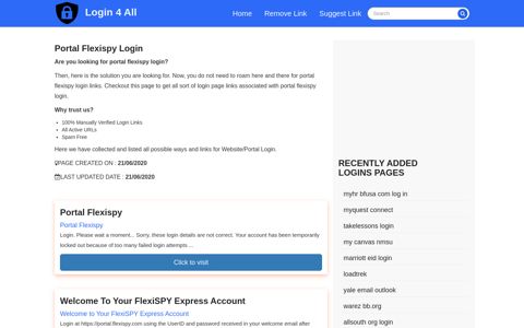 portal flexispy login - Official Login Page [100% Verified]