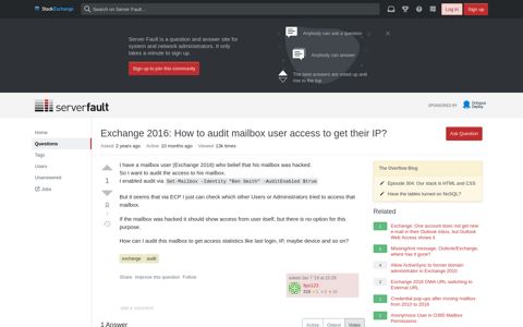 Exchange 2016: How to audit mailbox user access to get their ...