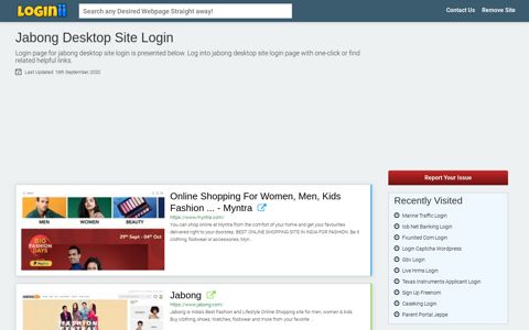 Jabong Desktop Site Login - Loginii.com
