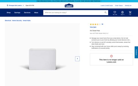 Iris Smart Hub in the Smart Hubs department at Lowes.com