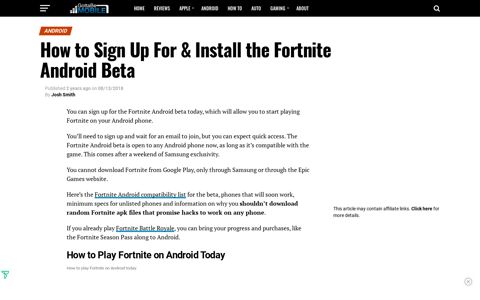 How to Sign Up For & Install the Fortnite Android Beta