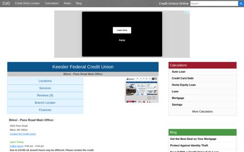 Keesler Federal Credit Union - Biloxi, MS - Credit Unions Online