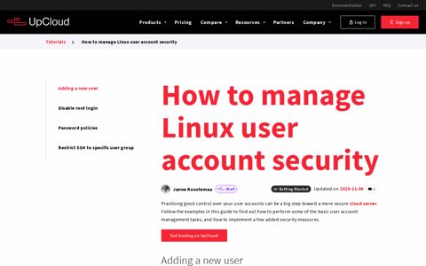 How to manage Linux user account security - Tutorial - UpCloud