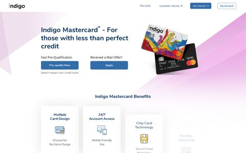 Indigo Card - Pre-Qualify with no Impact to Your Credit Score