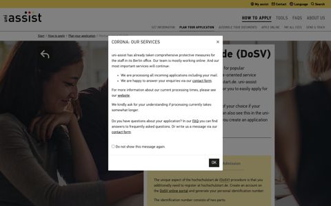 Hochschulstart (DoSV) | uni-assist e.V.