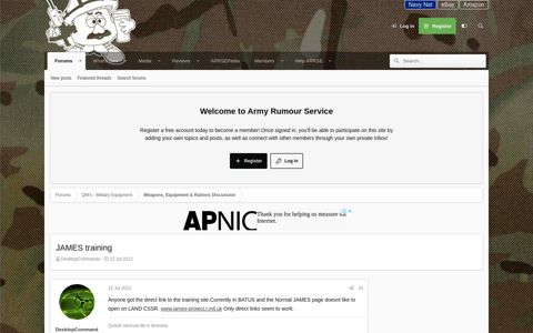 JAMES training | Army Rumour Service