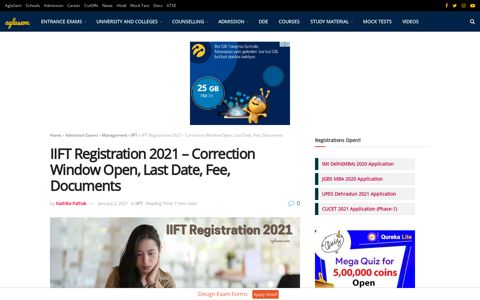 IIFT Registration 2021 (Started) - Fill Application Form, Last ...
