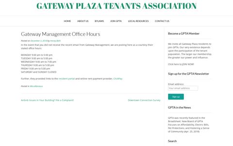 Gateway Management Office Hours – Gateway Plaza Tenants ...