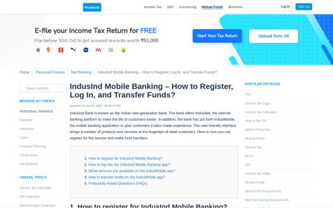 IndusInd Mobile Banking - How to Register, Log In, and ...