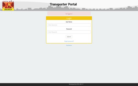 Transporter Portal - Login