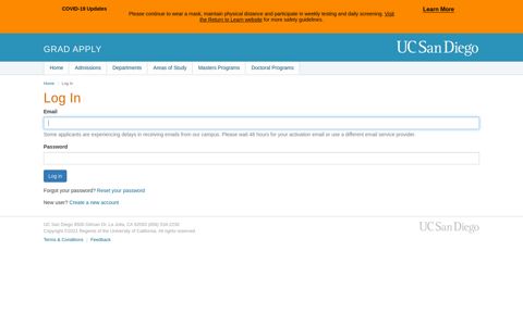 Log In - ucsd grad apply - UC San Diego