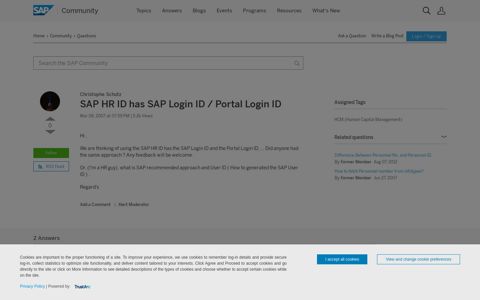 SAP HR ID has SAP Login ID / Portal Login ID - SAP Answers