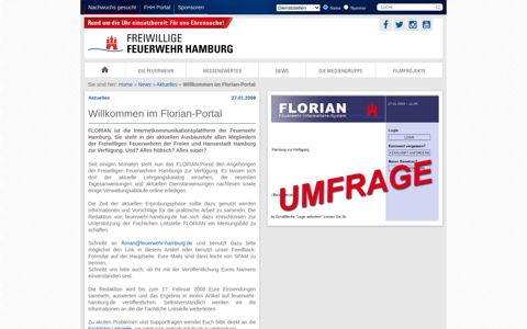 Willkommen im Florian-Portal - Freiwillige Feuerwehr Hamburg