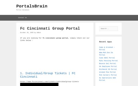 Fc Cincinnati Group Portal - PortalsBrain - Portal Database