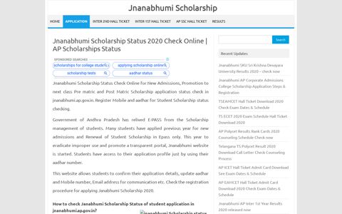 Jnanabhumi Scholarship Status Check Online | AP ...